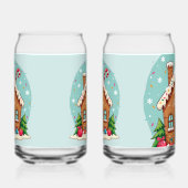 Whimsical Gingerbread House Christmas Scene Blikvorm Glas (Links)