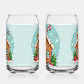 Whimsical Gingerbread House Christmas Scene Blikvorm Glas (Rechts)