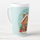 Whimsical Gingerbread House Kerstscene Latte Mok (Linkerhoek)