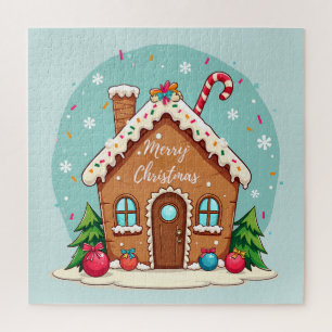 Whimsical Gingerbread House Kerstscene Legpuzzel