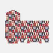 Whimsical Gingham kerstpatchwork Quilt Bedankdoosjes (Uitgevouwen)