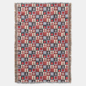 Whimsical Gingham kerstpatchwork Quilt Deken (Voorkant Verticaal)