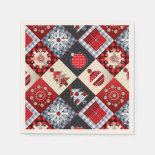 Whimsical Gingham kerstpatchwork Quilt Servetten