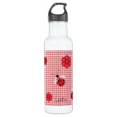 Whimsical Gingham & Ladybugs Waterfles (Voorkant)