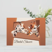 Whimsical Giraffe Bridal Shower Invitation Kaart (Staand voorkant)