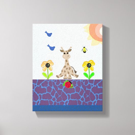 Whimsical Giraffe in Natuur Scene Canvas Afdruk (Voorkant)