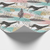 Whimsical Giraffe Polka Dot Pattern – Pastel Cadeaupapier (Hoek)