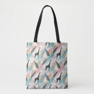 Whimsical Giraffe Polka Dot Pattern – Pastel Draagtas