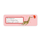 Whimsical  Giraffe Return Address Etiket (Voorkant)