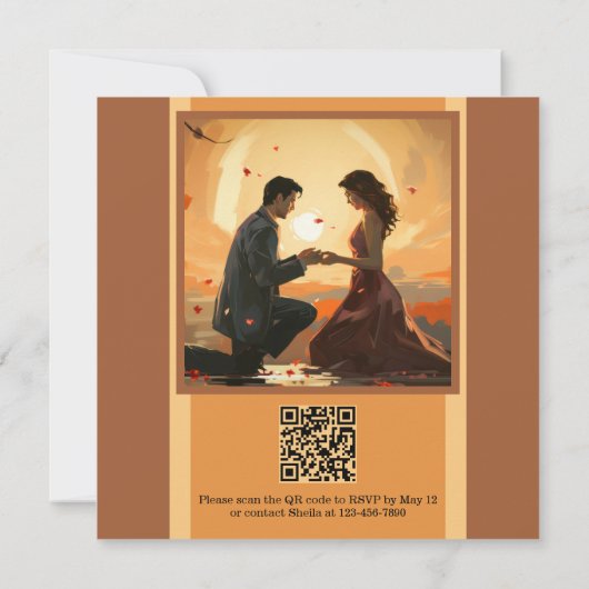 Whimsical Giraffe Safari Zoo Bruiloft All-in-One Kaart (Achterkant)