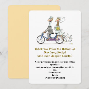 Whimsical Giraffe Wedding Bedankkaart