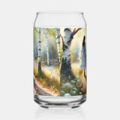 Whimsical Girl Dancing Through Birch Forest (Gauche)