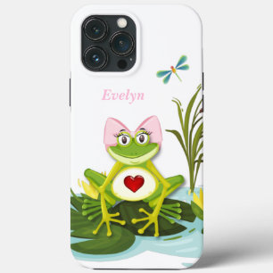Whimsical Girl Frog Gepersonaliseerd iPhone 13 Pro Max Hoesje