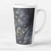 Whimsical Girl Moon Dream Fantasy Scene Latte Mok (Rechts)