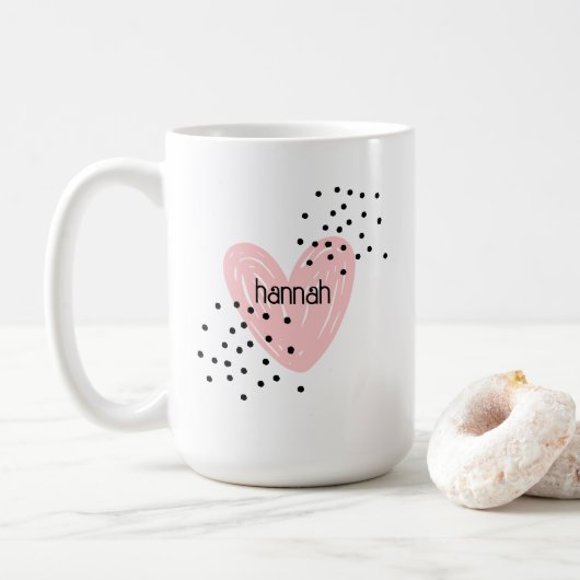 Whimsical Girls Coeur mignonne Mug Customisé (Avec donut)