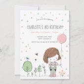 Whimsical Girls Toddlers Invitation Anniversaire (Devant)