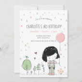 Whimsical Girls Toddlers Invitation Anniversaire (Devant)