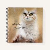 Whimsical Girly Funny Carnet de chat (Devant)