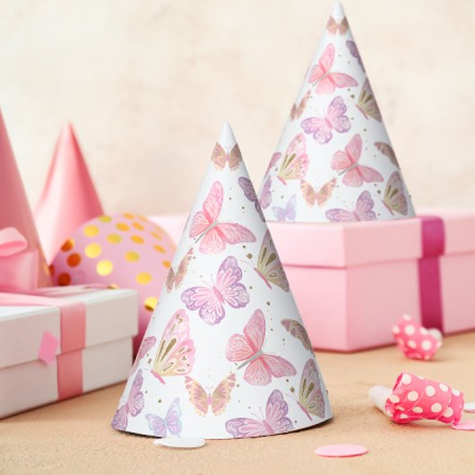 Whimsical Glitter Butterfly Kids Verjaardag Feesthoedjes