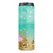 *~* Whimsical Glitter Mermaid Zee Turtle Shells Thermosbeker (Achterkant)