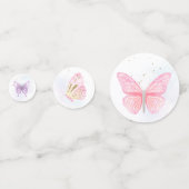 Whimsical Glitter Pastel Vlinder Verjaardagsfeestj Confetti (Achterkanten)