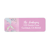 Whimsical Glitter Zeemeermin Beach Zee Retouradres Etiket (Voorkant)