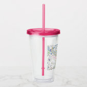 Whimsical Glitter Zeemeermin Beachy Onder het Zee Acryl Drinkbeker (Rechts)