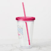 Whimsical Glitter Zeemeermin Beachy Onder het Zee Acryl Drinkbeker (Links)