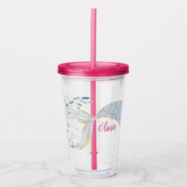 Whimsical Glitter Zeemeermin Beachy Onder het Zee Acryl Drinkbeker