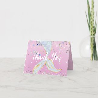 Whimsical Glitter Zeemeermin Beachy Onder het Zee Bedankkaart