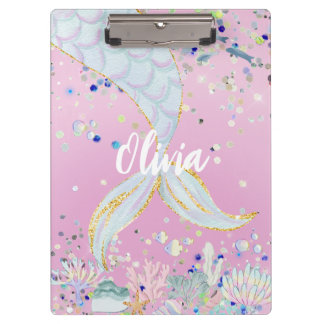 Whimsical Glitter Zeemeermin Beachy Onder het Zee Klembord