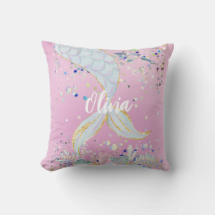 Whimsical Glitter Zeemeermin Beachy Onder het Zee Kussen