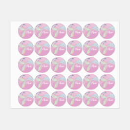 Whimsical Glitter Zeemeermin Beachy Onder het Zee Labels