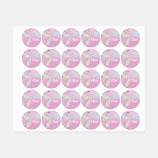 Whimsical Glitter Zeemeermin Beachy Onder het Zee Labels