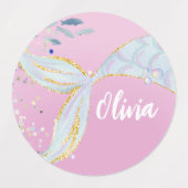 Whimsical Glitter Zeemeermin Beachy Onder het Zee Labels (Design 2)