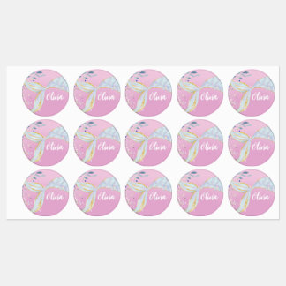 Whimsical Glitter Zeemeermin Beachy Onder het Zee Labels