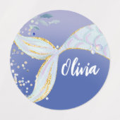 Whimsical Glitter Zeemeermin Beachy Onder het Zee Labels (Design 1)