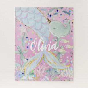 Whimsical Glitter Zeemeermin Beachy Onder het Zee Legpuzzel