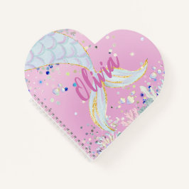 Whimsical Glitter Zeemeermin Beachy Onder het Zee Notitieboek