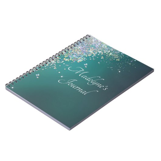 Whimsical Glittery Script Journal Notitieboek (Linkerzijde)