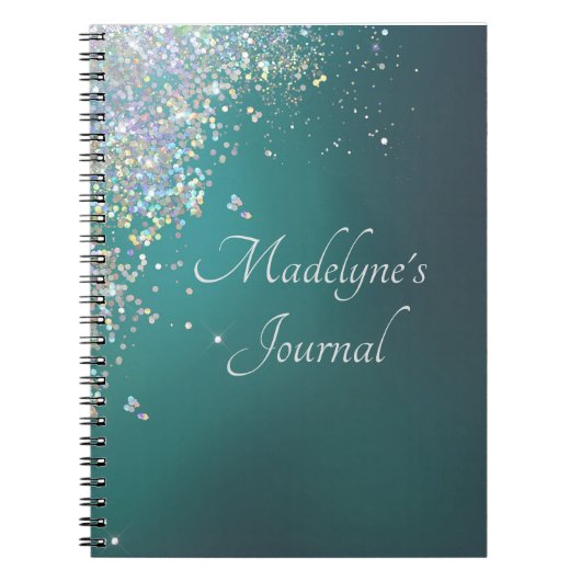 Whimsical Glittery Script Journal Notitieboek (Voorkant)