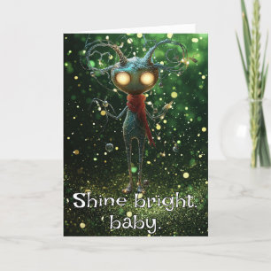 ** Whimsical Glow Funny 25 Magische Kerstmis AP97 Bedankkaart