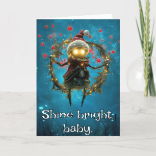 ** Whimsical Glow Funny 27 Magische Kerstmis AP97 Bedankkaart