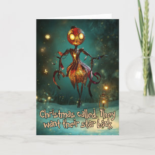 ** Whimsical Glow Funny Magical 10 Christmas AP97 Bedankkaart