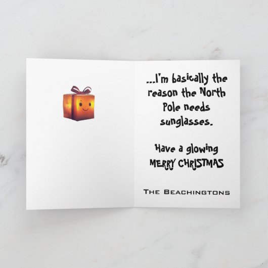 ** Whimsical Glow Funny Magical 32 Kerstmis AP97 Bedankkaart (Binnen)