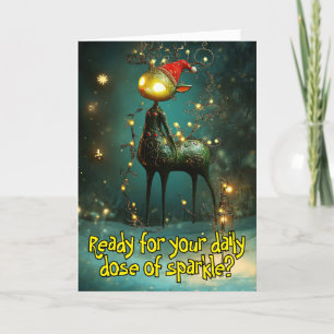 ** Whimsical Glow Funny Magical 34 Christmas AP97 Bedankkaart
