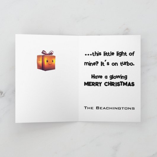 ** Whimsical Glow Funny Magical 36 Kerstmis AP97 Bedankkaart (Binnen)