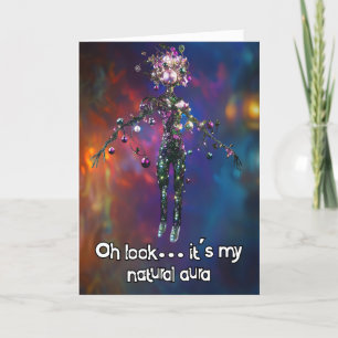 ** Whimsical Glow Funny Magical 36 Kerstmis AP97 Bedankkaart
