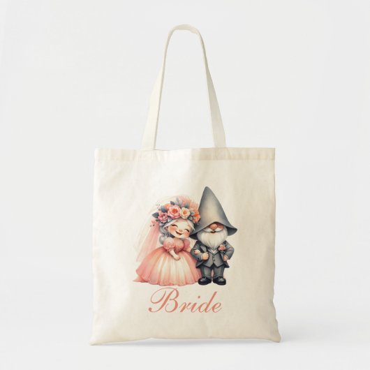Whimsical Gnome bruid bruiloft Canvas tas Gift (Voorkant)