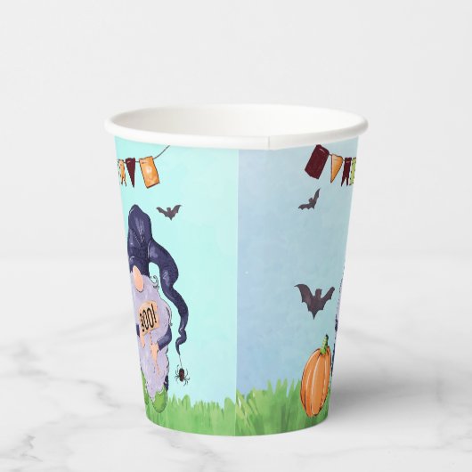 Whimsical Gnome Halloween Papieren Bekers (Rechts)